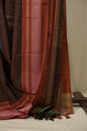 Brown Cotton IIkal Saree - SRBCIS1133