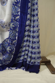White HBP Chiffon Saree - SRWHCS54