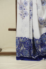 White HBP Chiffon Saree - SRWHCS54