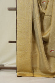 Gold Tissue Linen Jamdani Saree - SRGTLJS192