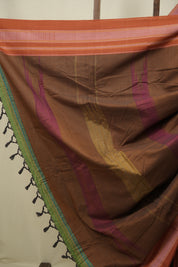 Brown Cotton IIkal Saree - SRBCIS1133