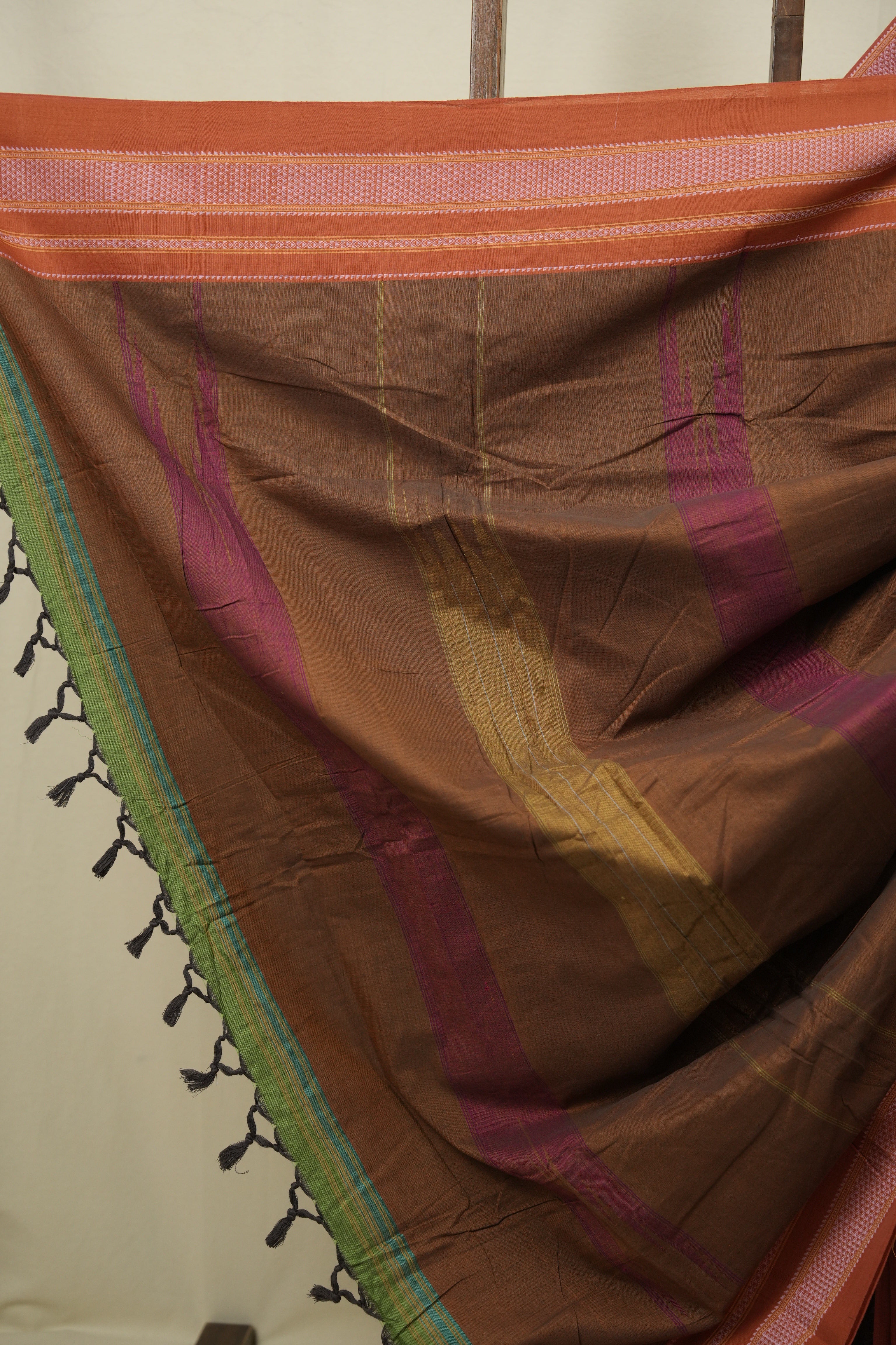 Brown Cotton IIkal Saree - SRBCIS1133