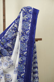 White HBP Chiffon Saree - SRWHCS54