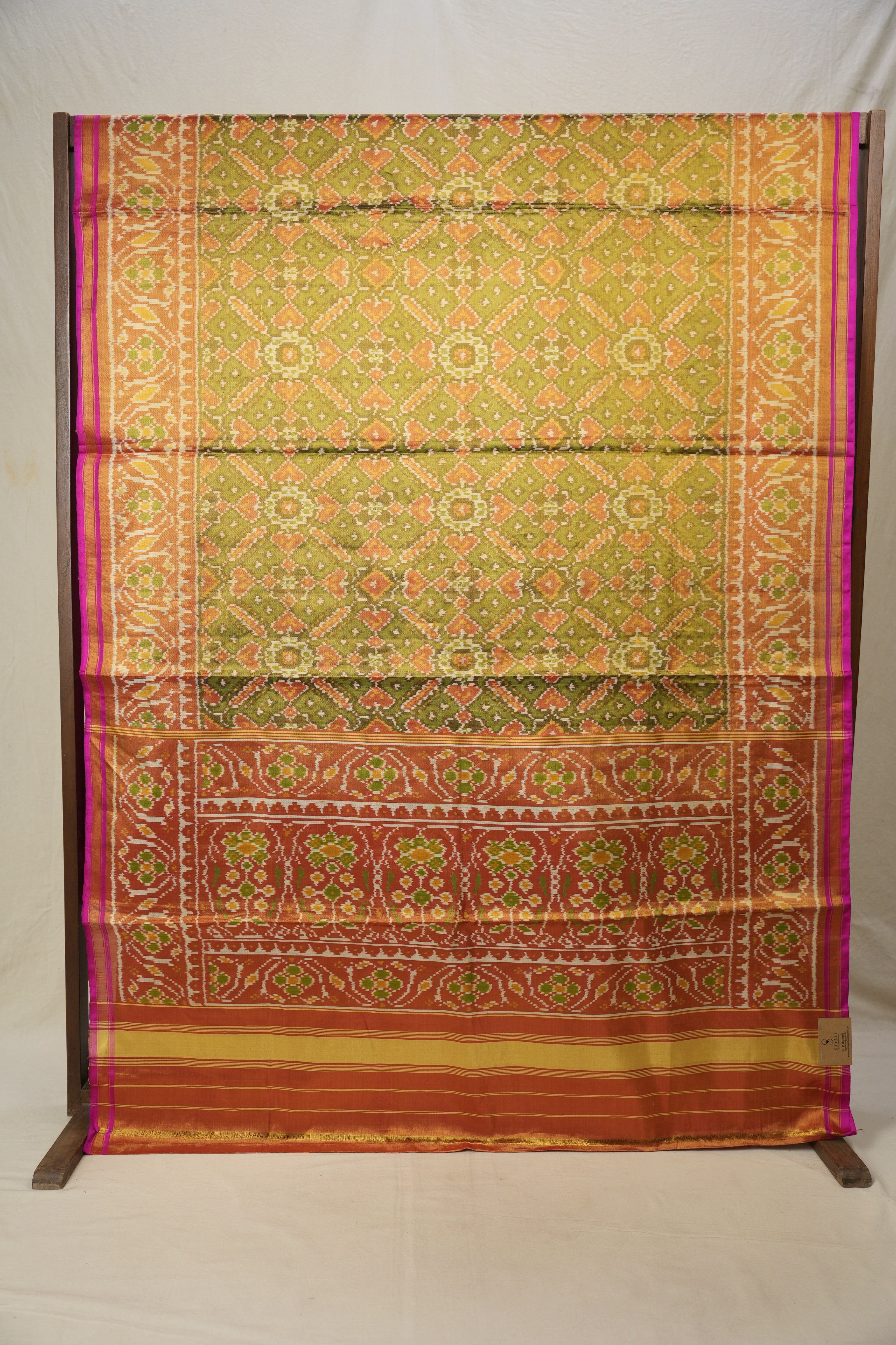 Two Tone Green Rajkot Patola Silk Saree - SRTTGRPSS438