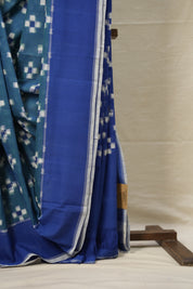 Peacock Green Pochampalli Cotton Ikat Saree - SRPGPCIS582