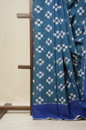 Peacock Green Pochampalli Cotton Ikat Saree - SRPGPCIS582