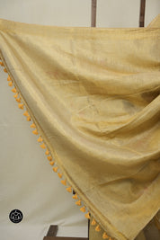 Gold Tissue Linen Jamdani Saree - SRGTLJS192