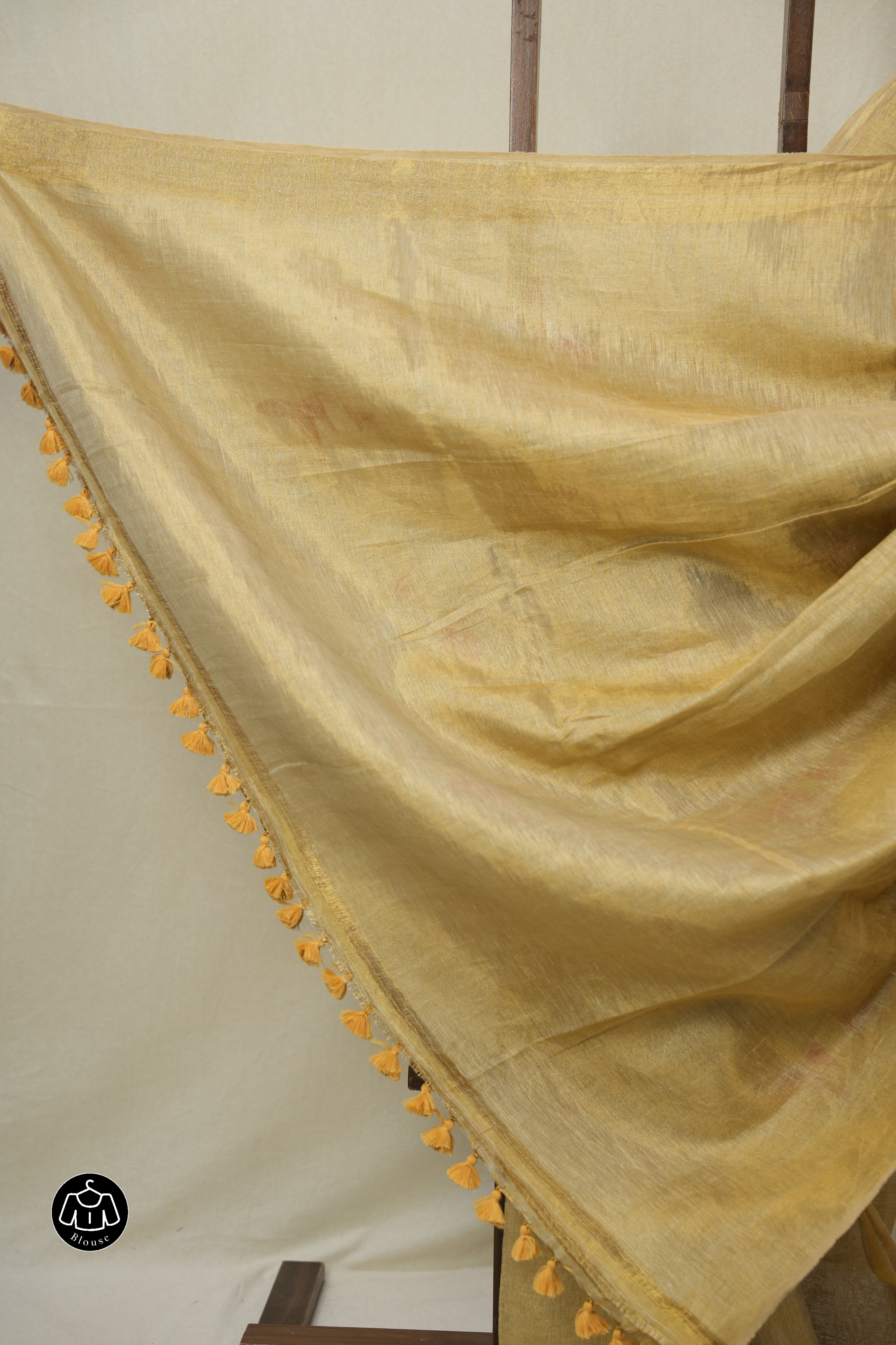 Gold Tissue Linen Jamdani Saree - SRGTLJS192