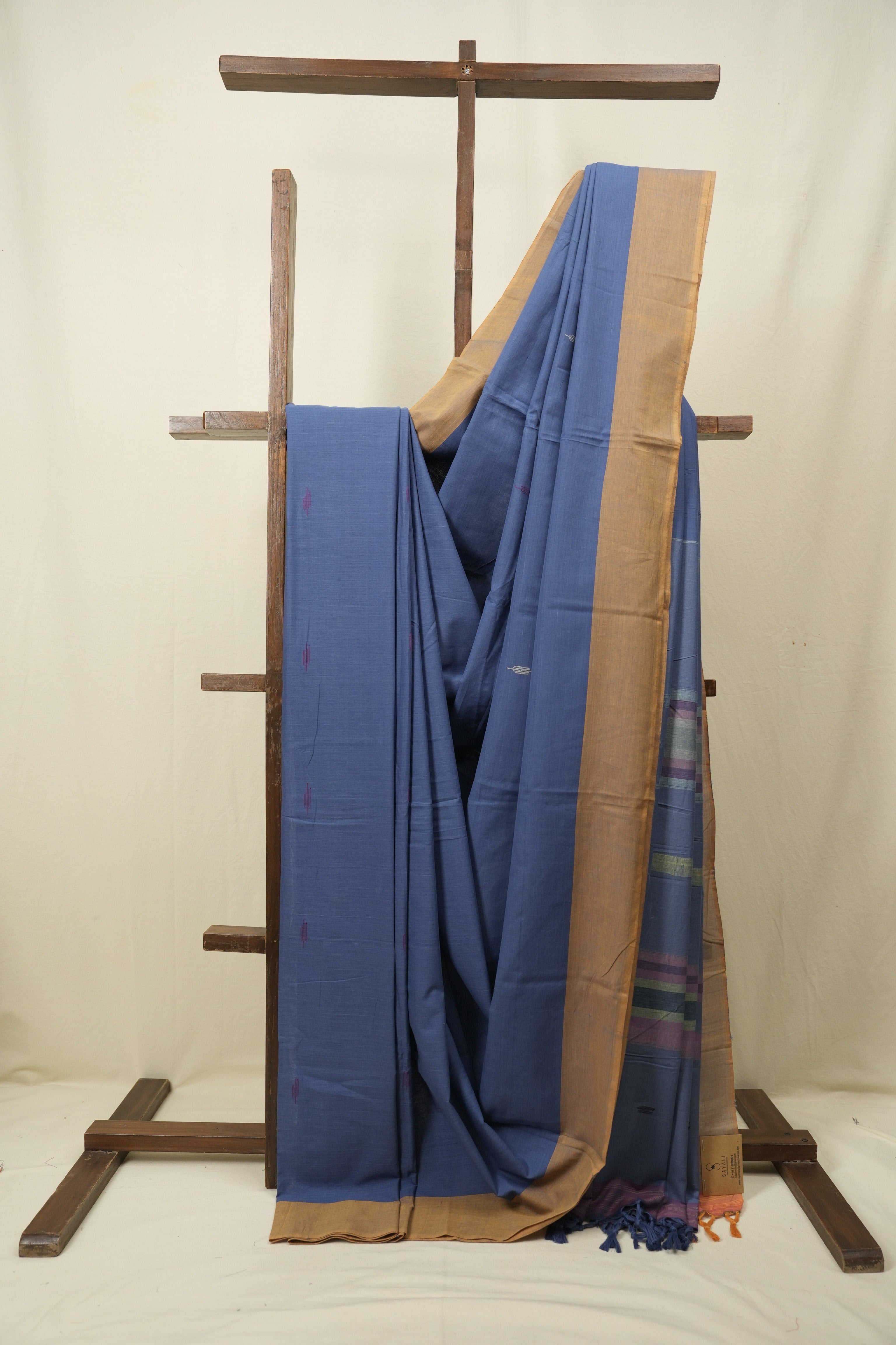 Blue Cotton IIkal Saree - SRBCIS1120