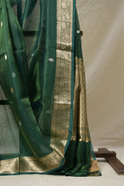 Rama Green Tissue Banarasi Silk Saree - SRRGTBSS33