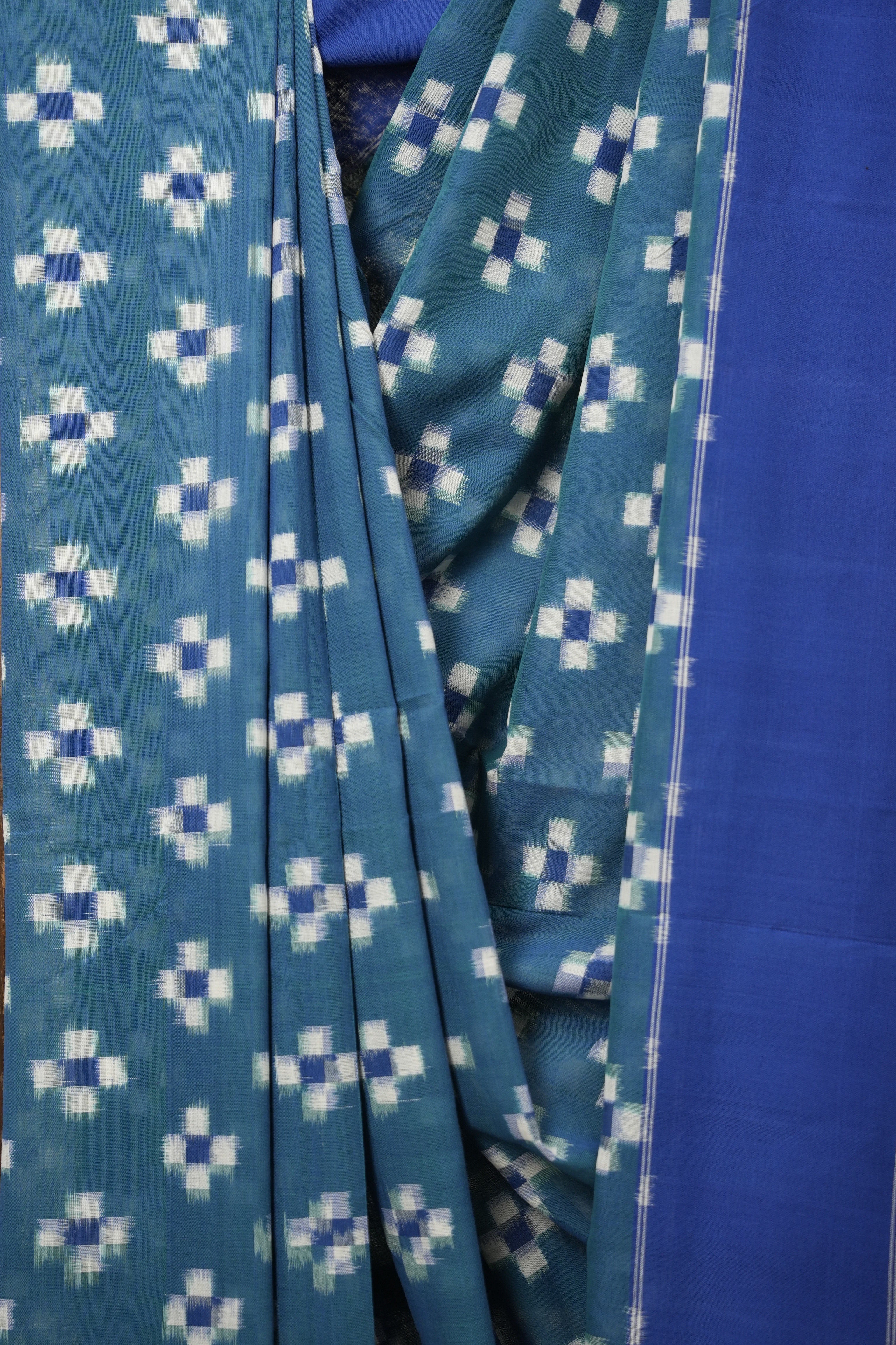 Peacock Green Pochampalli Cotton Ikat Saree - SRPGPCIS582