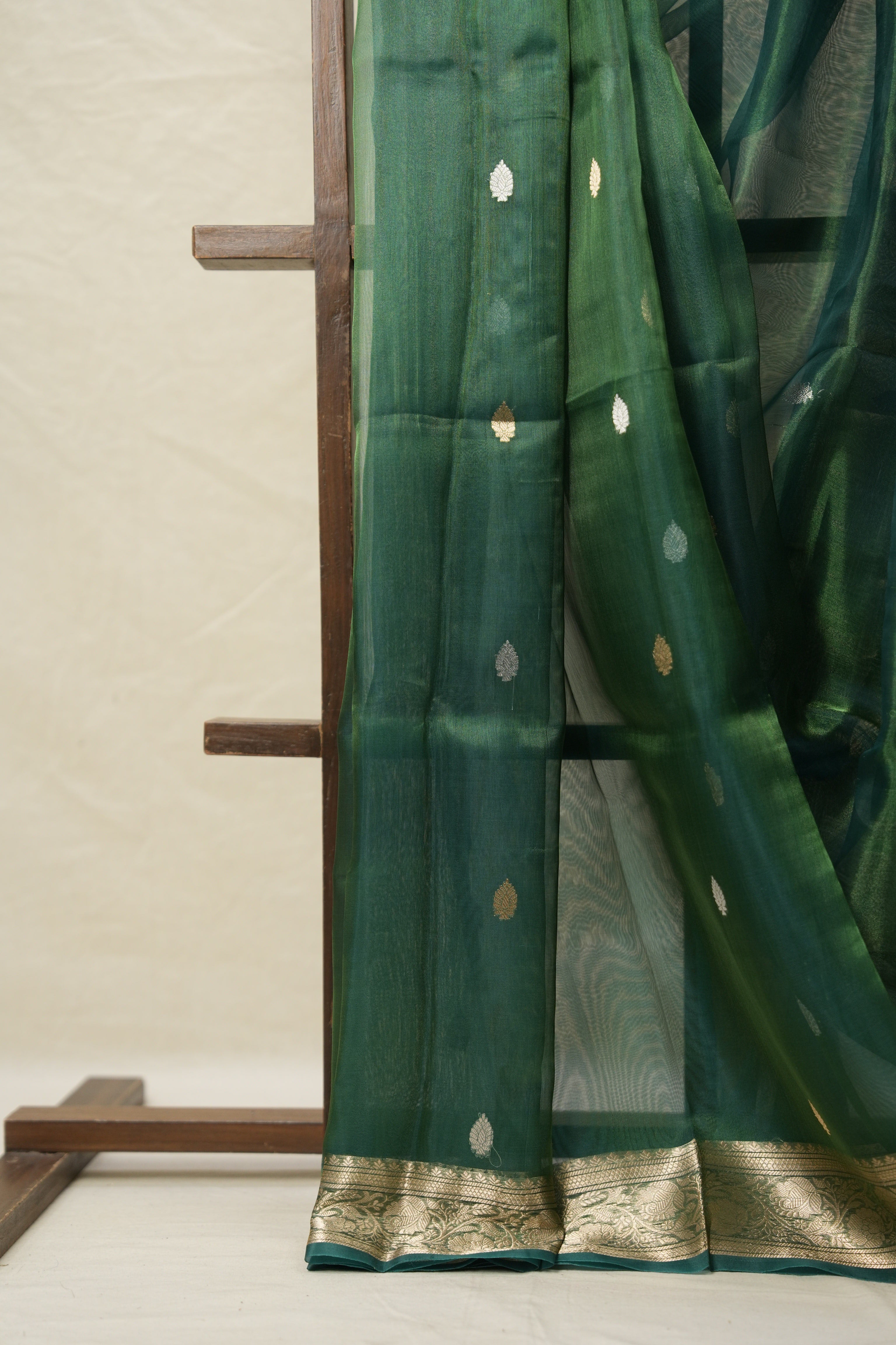 Rama Green Tissue Banarasi Silk Saree - SRRGTBSS33