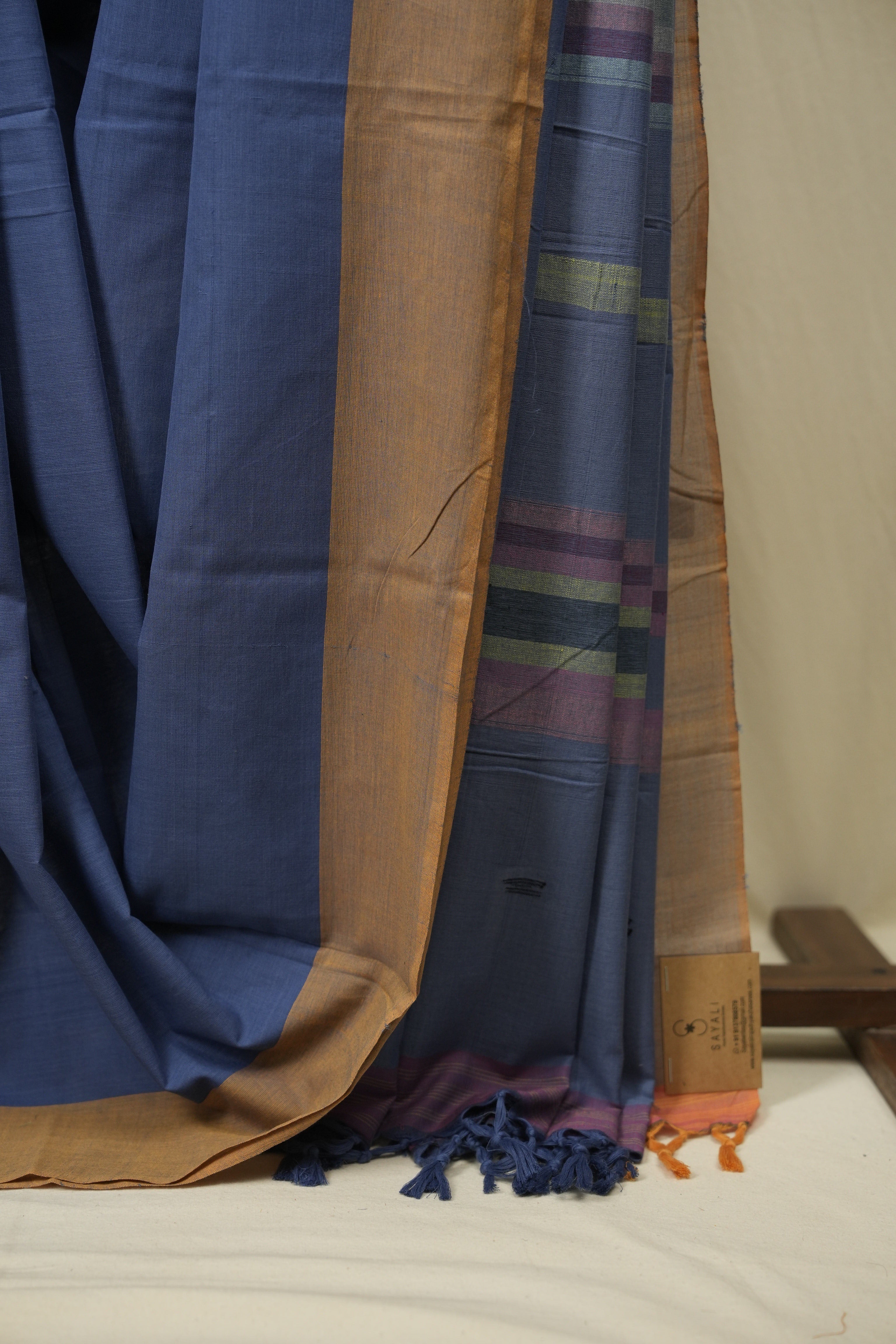 Blue Cotton IIkal Saree - SRBCIS1120