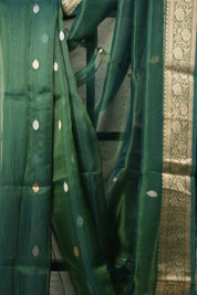 Rama Green Tissue Banarasi Silk Saree - SRRGTBSS33