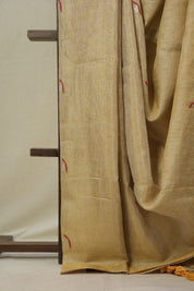 Gold Tissue Linen Jamdani Saree - SRGTLJS191