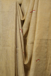 Gold Tissue Linen Jamdani Saree - SRGTLJS191