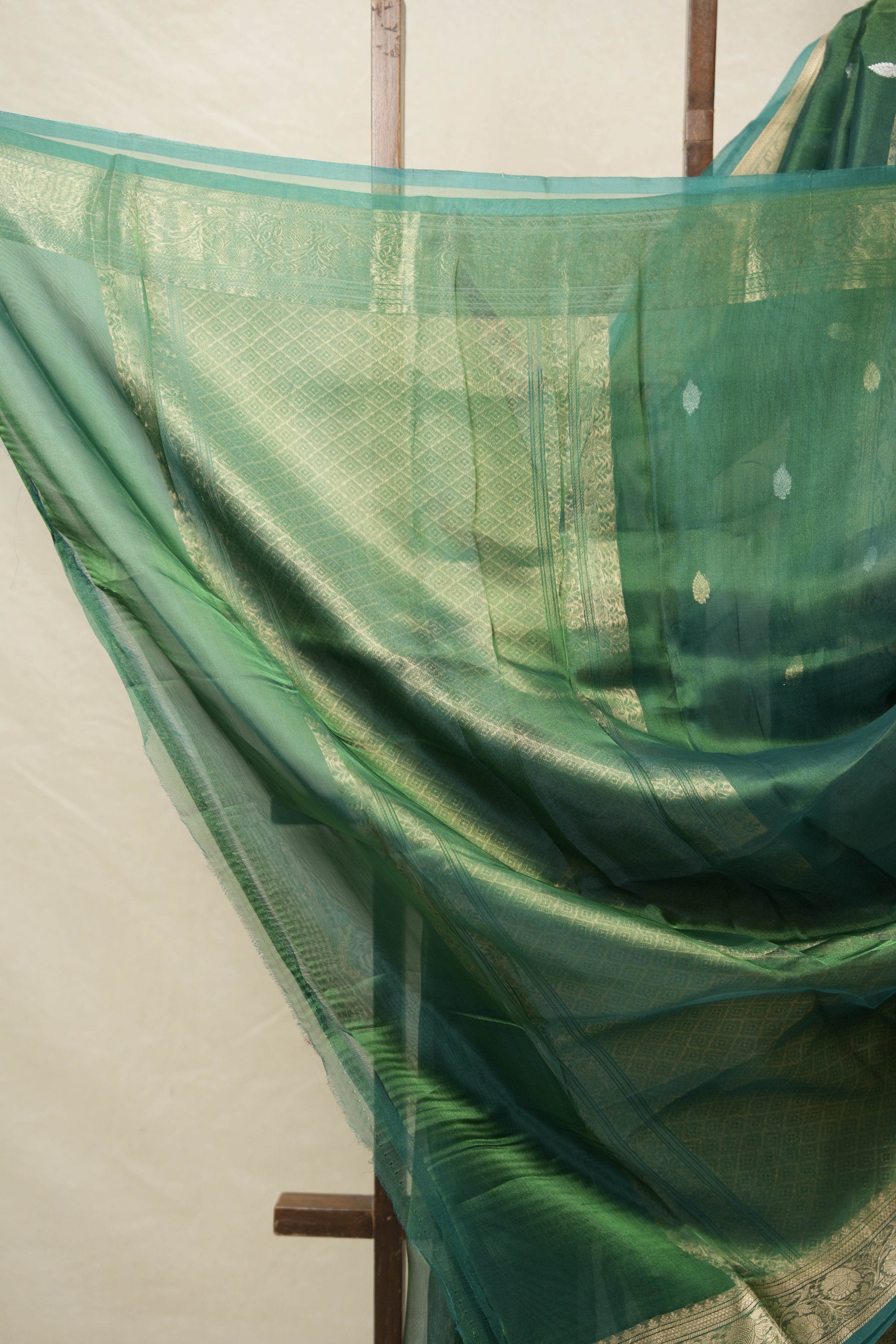 Rama Green Tissue Banarasi Silk Saree - SRRGTBSS33