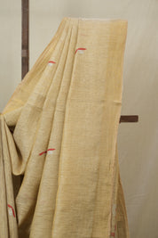 Gold Tissue Linen Jamdani Saree - SRGTLJS191