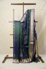 Peacock Green Tissue Banarasi Silk Saree - SRPGTBSS42