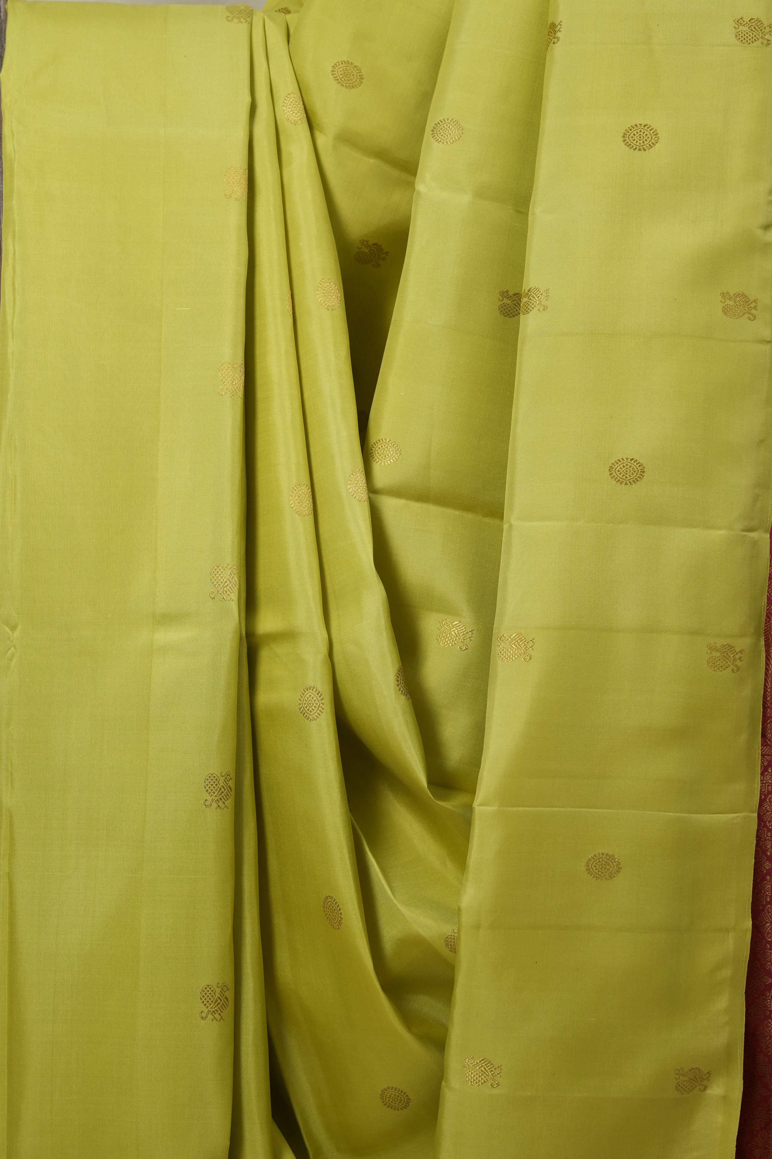 Neon Green Kanjeevaram Silk Saree-SRNGKSS777