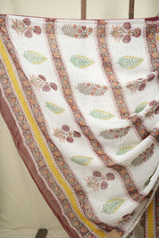 White HBP Chiffon Saree - SRWHCS55