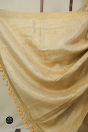 Gold Tissue Linen Jamdani Saree - SRGTLJS191