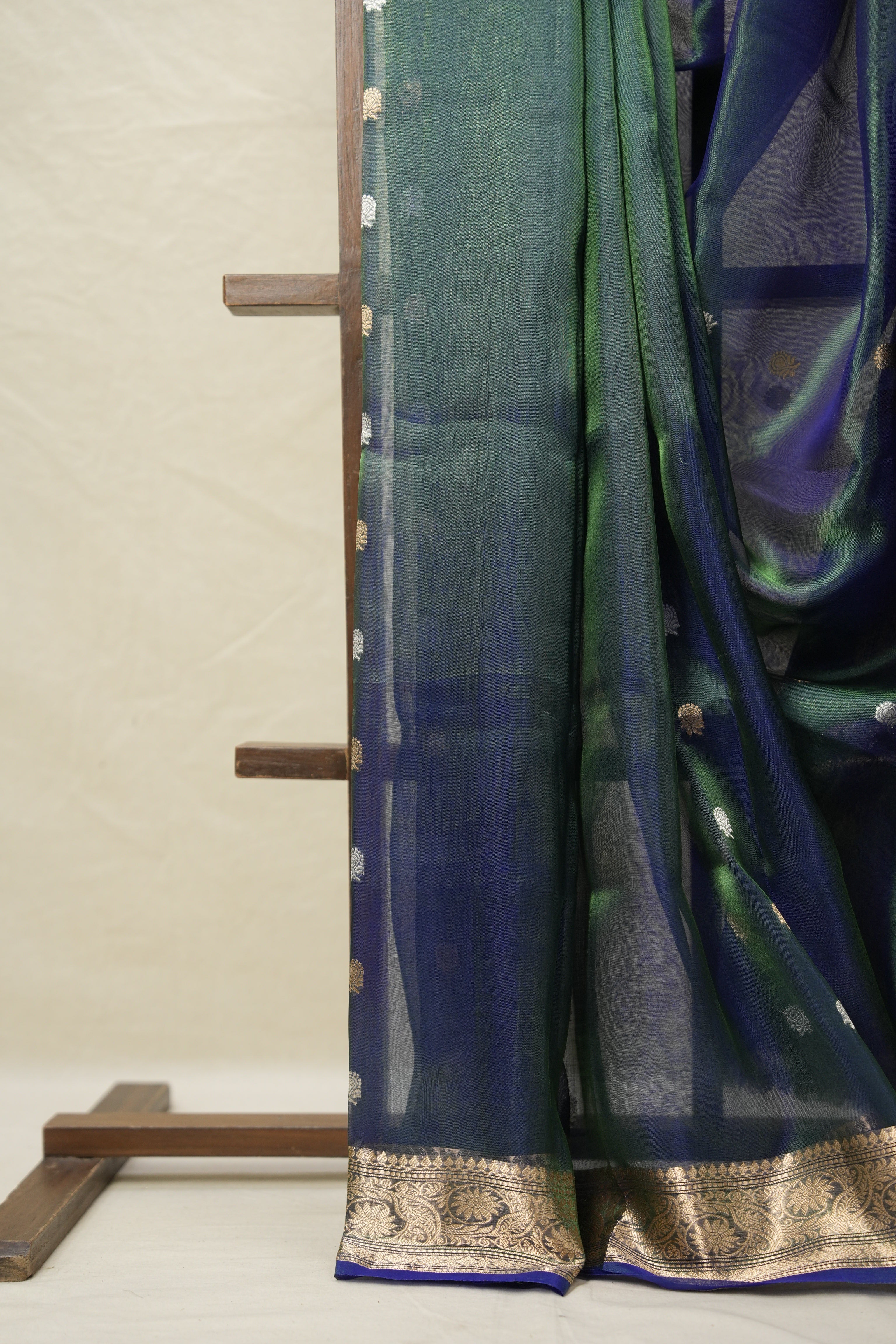 Peacock Green Tissue Banarasi Silk Saree - SRPGTBSS42