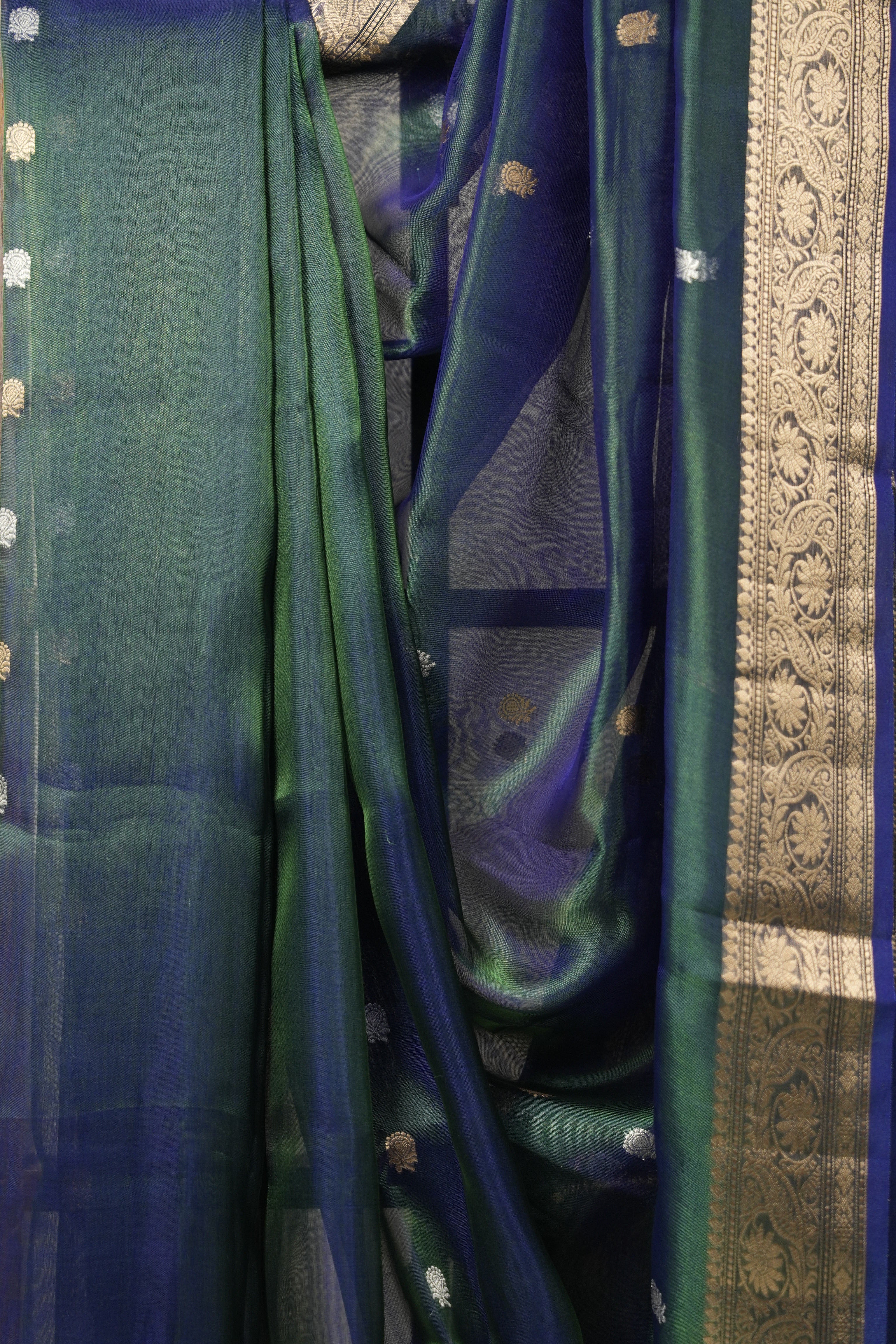 Peacock Green Tissue Banarasi Silk Saree - SRPGTBSS42