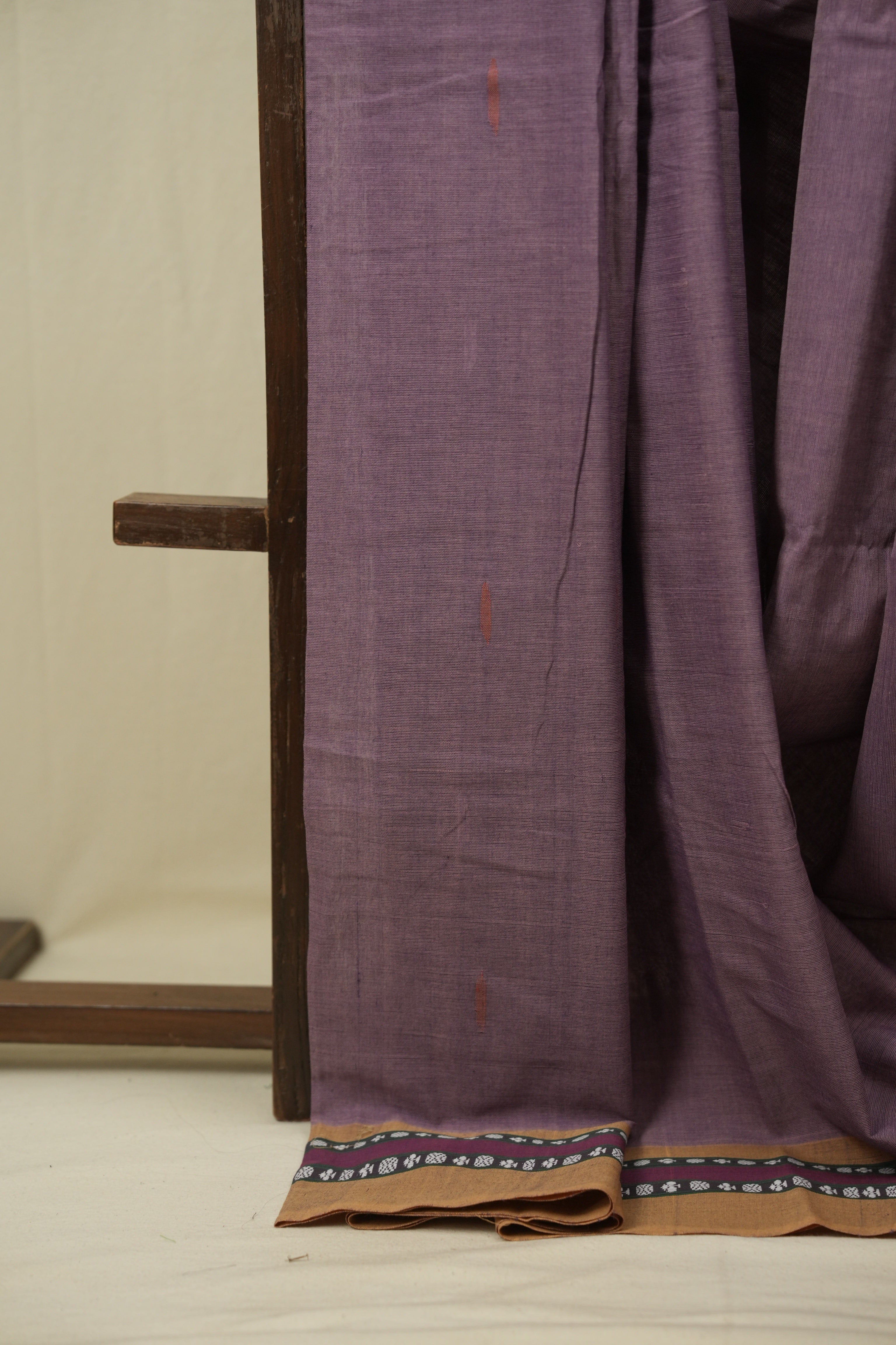 Lilac Cotton IIkal Saree - SRLCIS1121