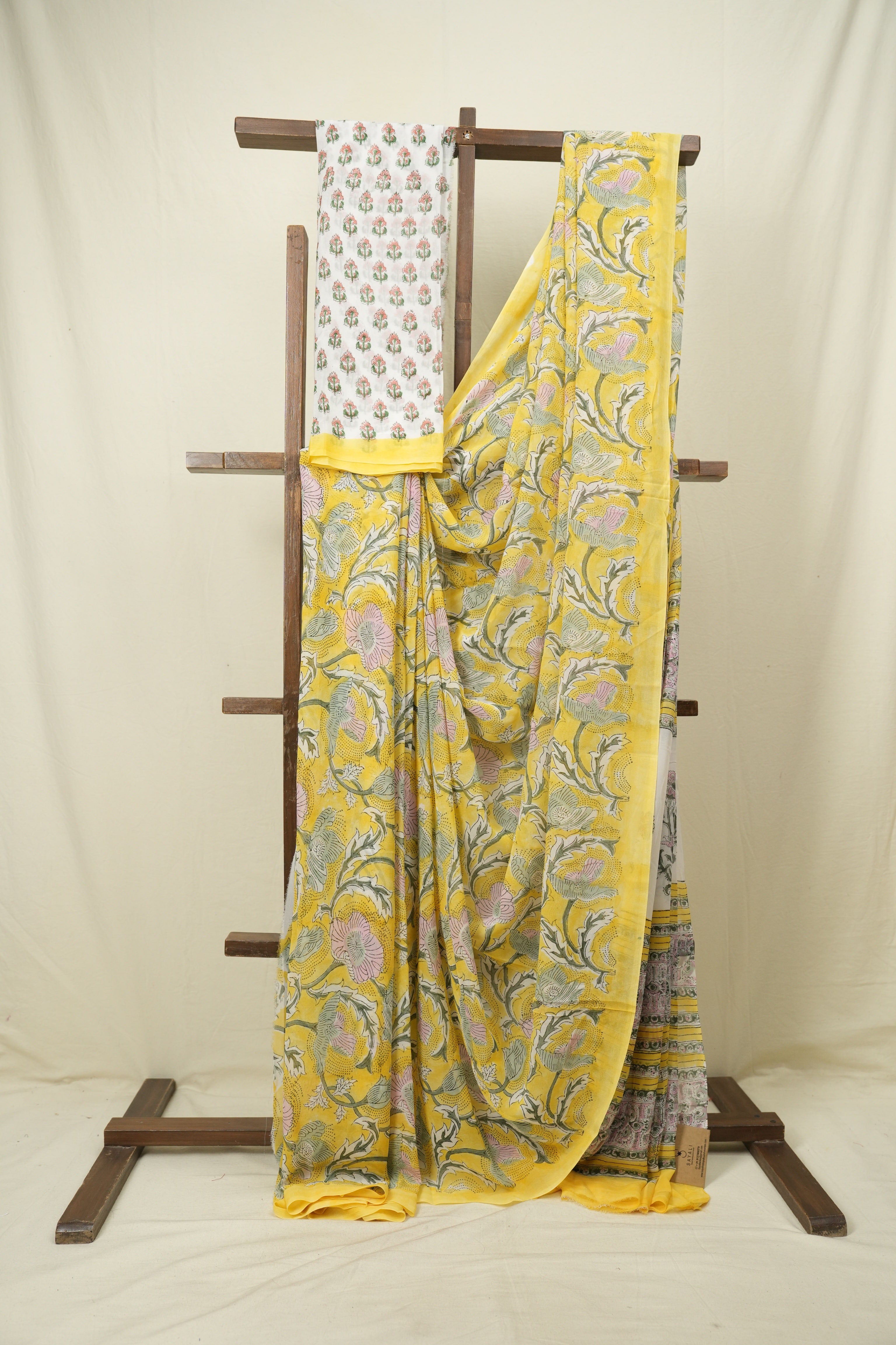 Yellow HBP Chiffon Saree - SRYHCS48