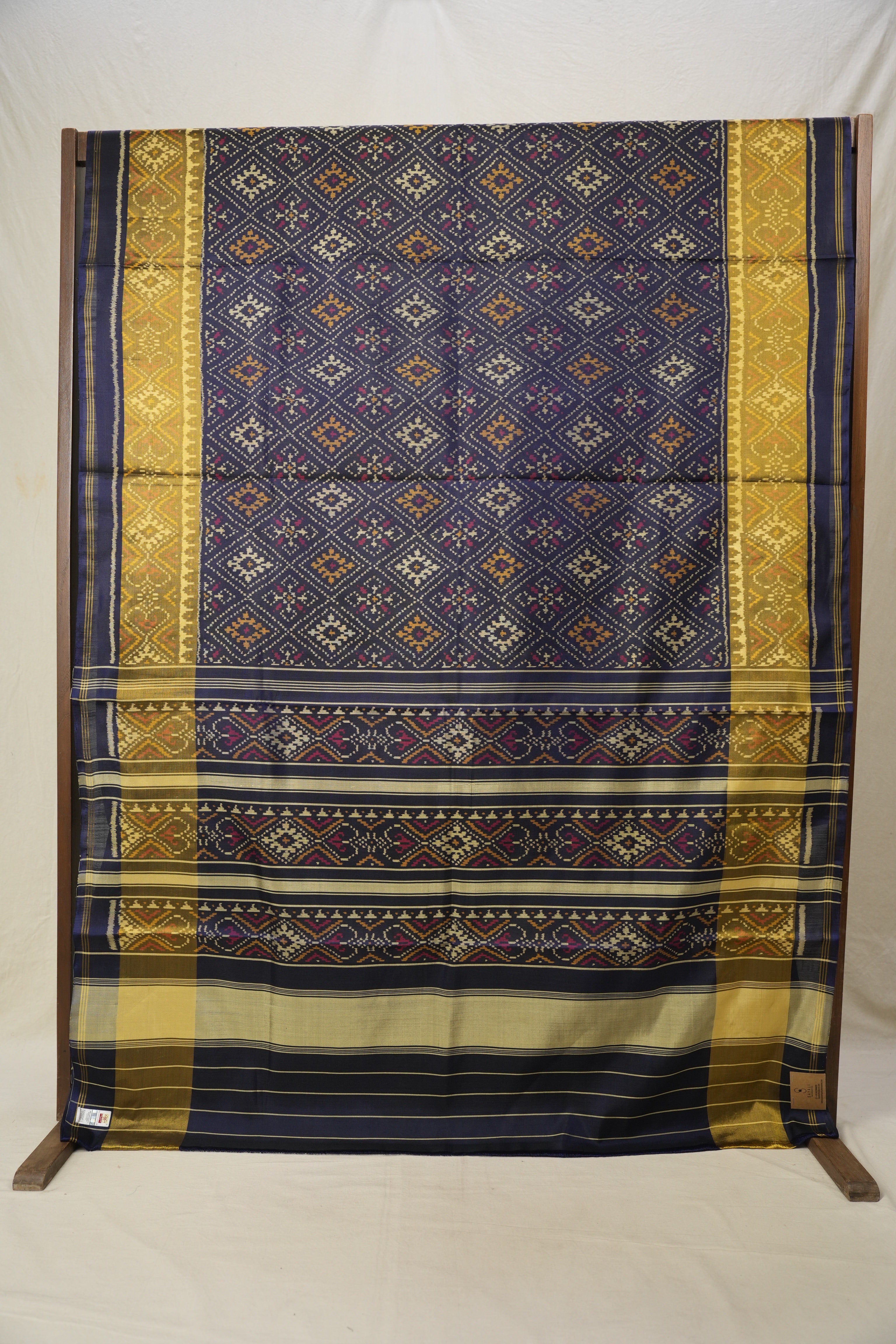 Navy Blue Rajkot Patola Silk Saree - SRNBRPSS490
