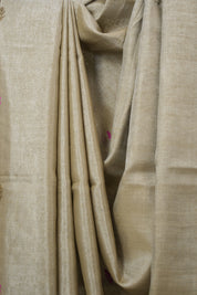 Beige Brown Tissue Linen Jamdani Saree - SRBBTLJS190