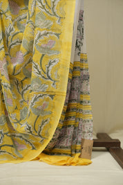 Yellow HBP Chiffon Saree - SRYHCS48