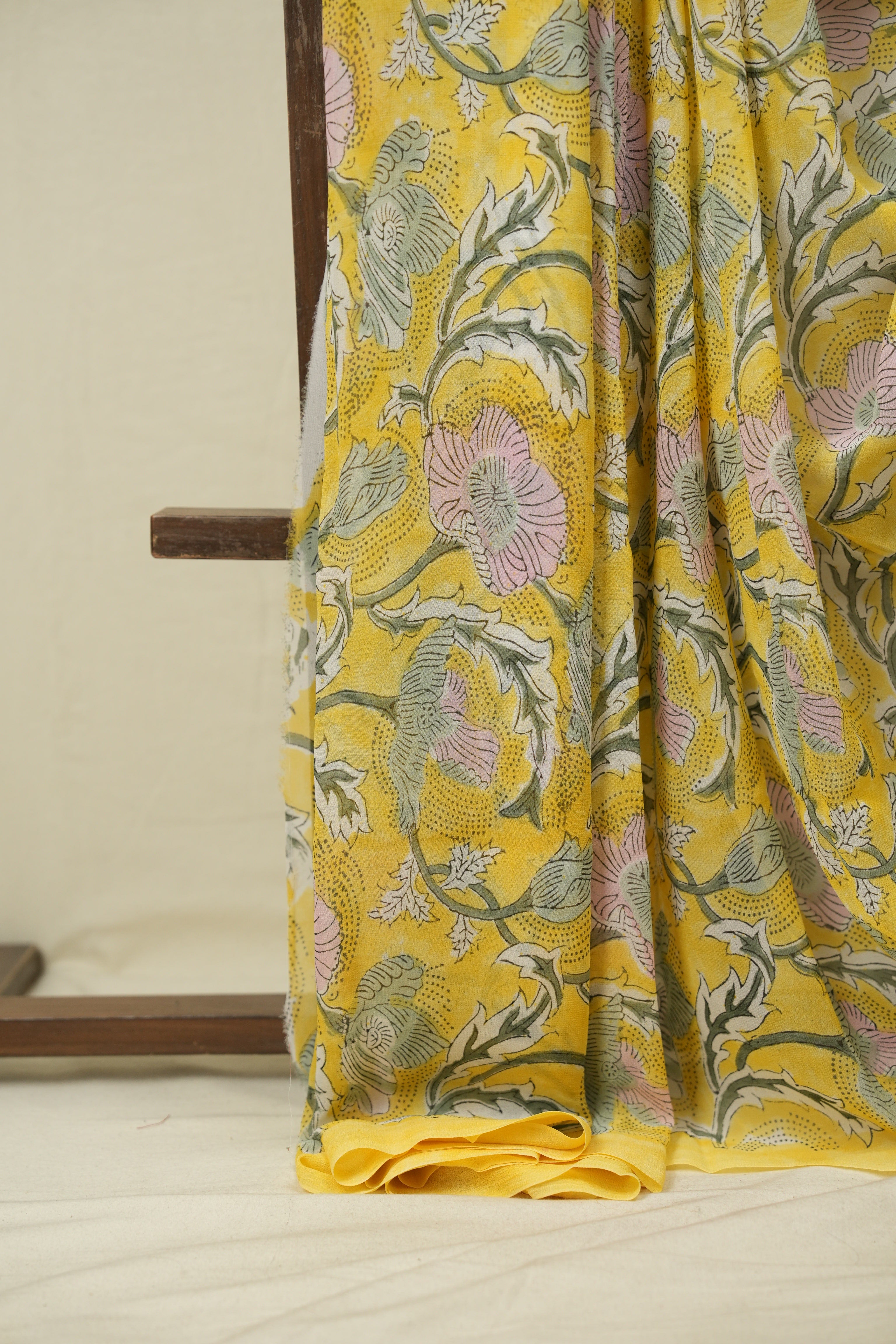 Yellow HBP Chiffon Saree - SRYHCS48