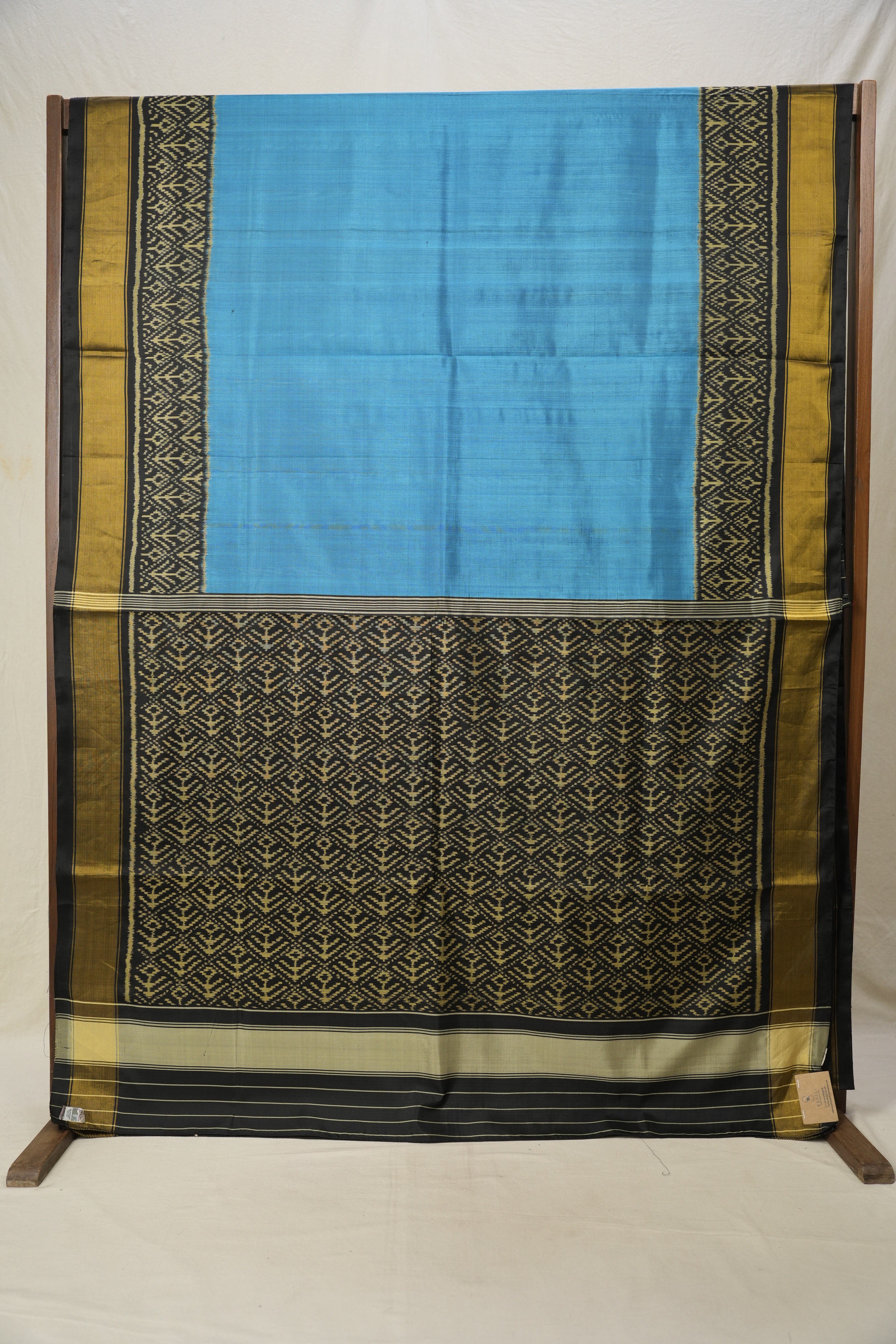 Sky Blue Rajkot Patola Silk Saree - SRSBRPSS367
