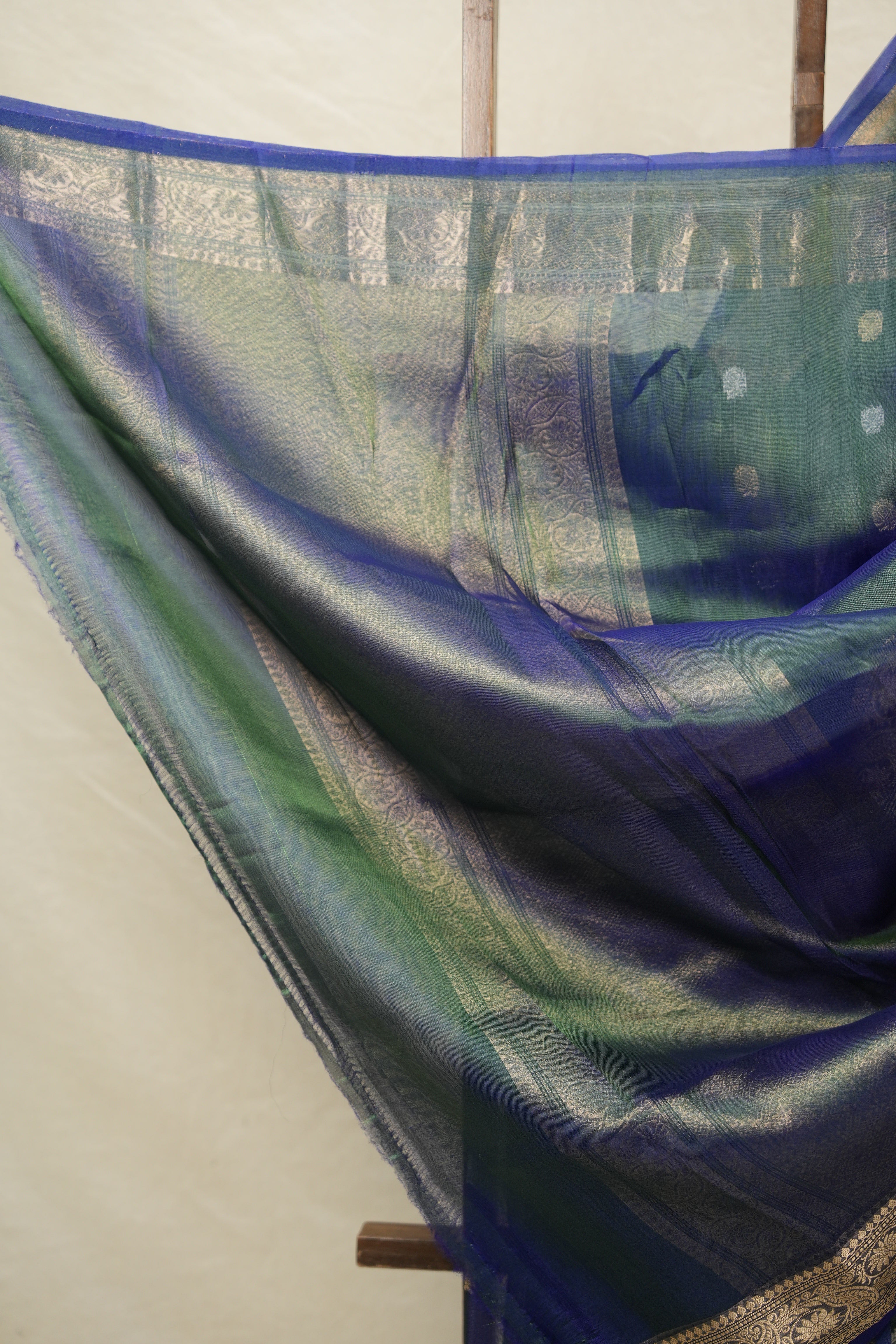 Peacock Green Tissue Banarasi Silk Saree - SRPGTBSS42