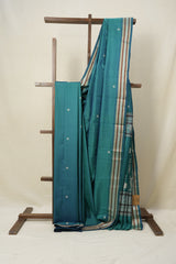 Teal Green Kanjivaram Silk Saree (DEFECT) - SRTGKSS66-PI