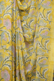 Yellow HBP Chiffon Saree - SRYHCS48