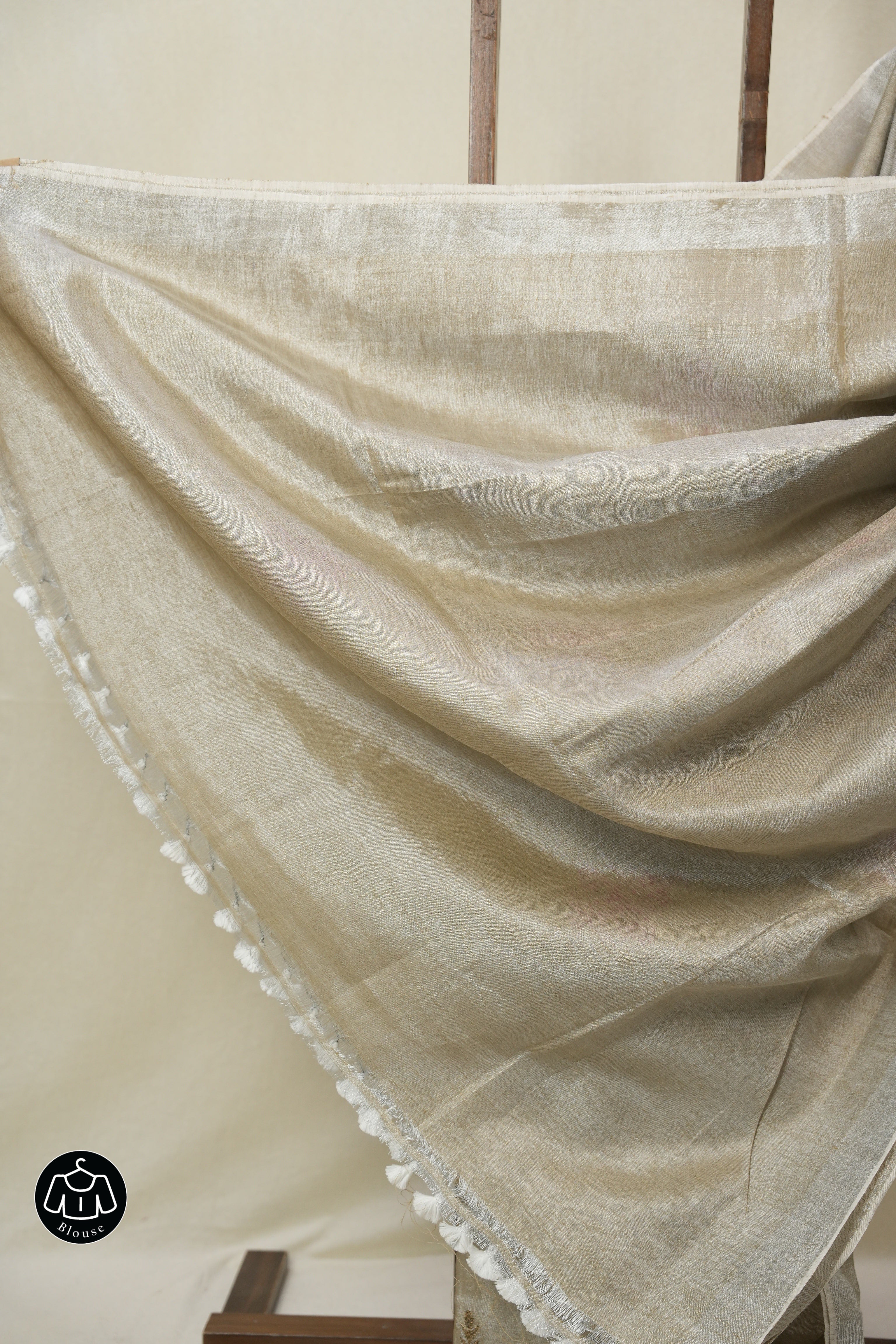Beige Brown Tissue Linen Jamdani Saree - SRBBTLJS190