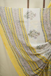 Yellow HBP Chiffon Saree - SRYHCS48