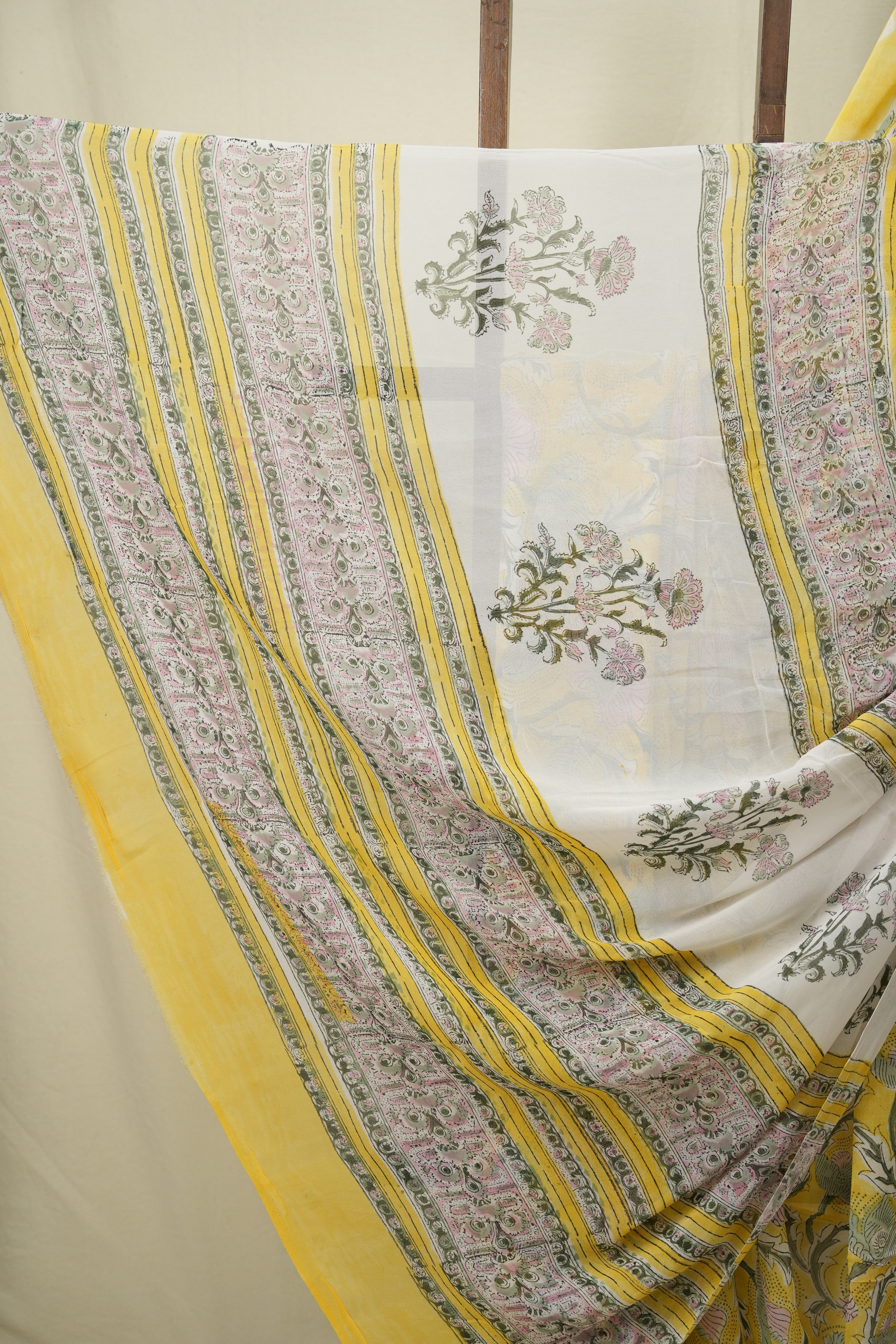 Yellow HBP Chiffon Saree - SRYHCS48