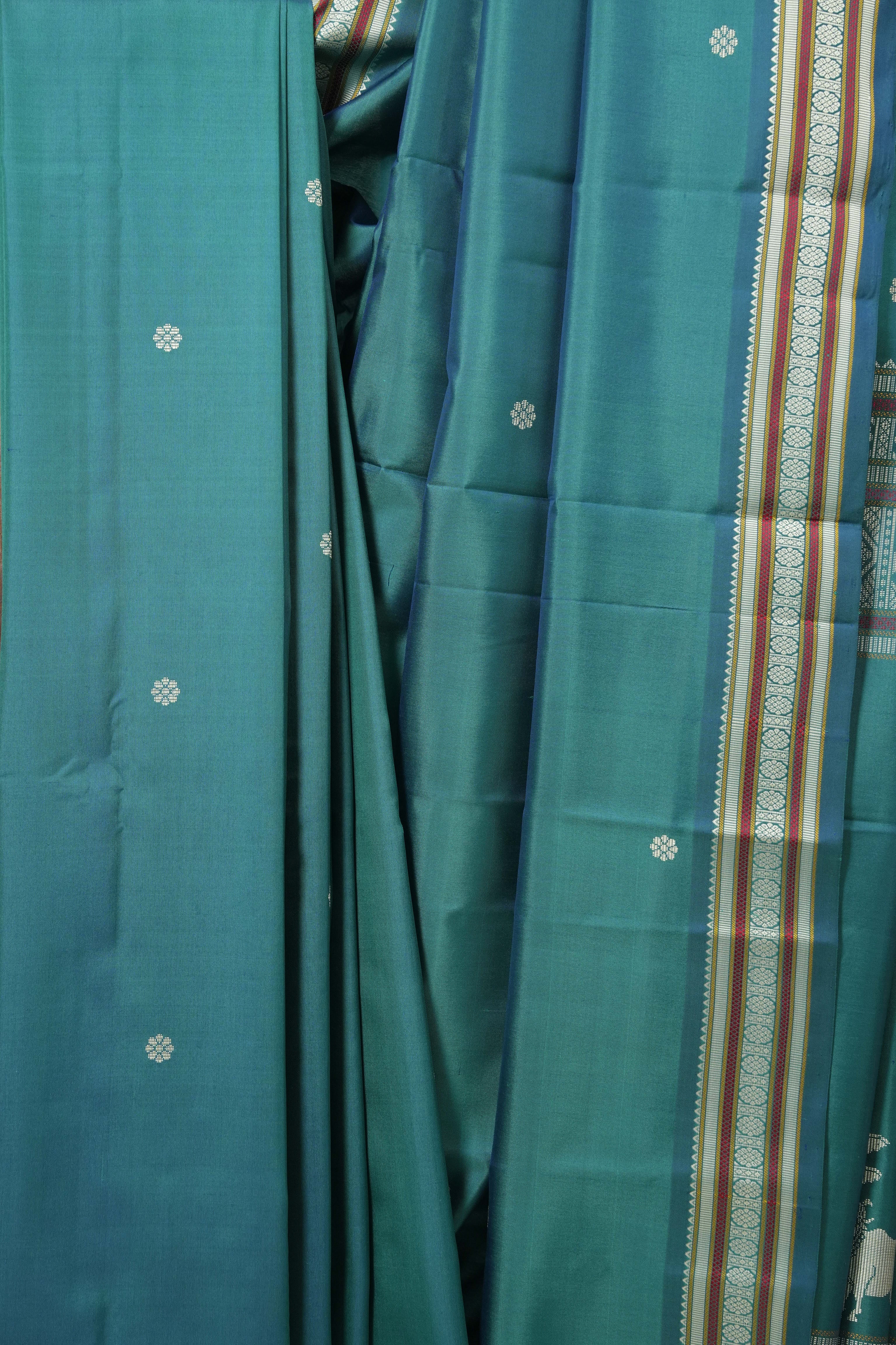 Teal Green Kanjeevaram Silk Saree - SRTGKSS683