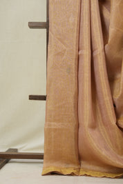 Peach  Tissue Linen Jamdani Saree - SRPTLJS180
