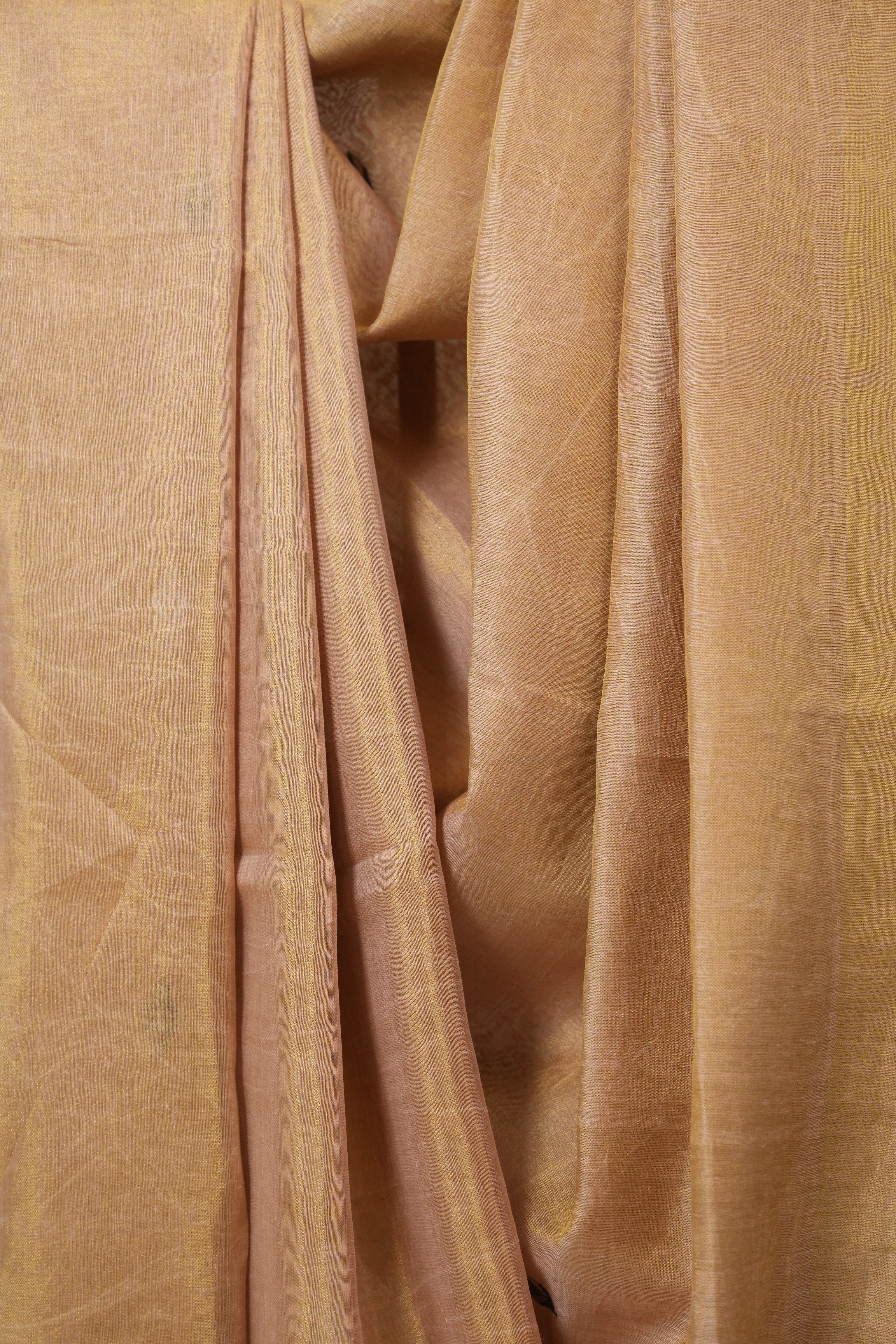 Peach  Tissue Linen Jamdani Saree - SRPTLJS180