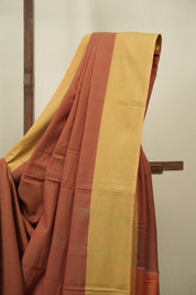 Rust Cotton IIkal Saree - SRRCIS1122
