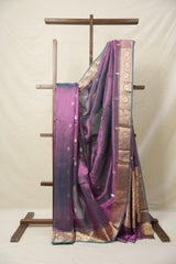 Two Tone Purple Tissue Banarasi Silk Saree - SRTTPTBSS41