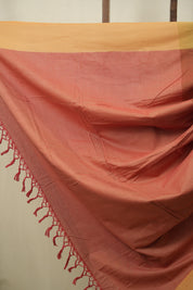 Rust Cotton IIkal Saree - SRRCIS1122