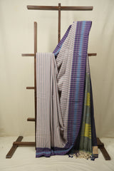 Pink- Grey Cotton IIkal Saree - SRPGCIS1114