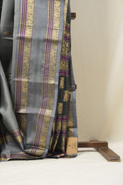 Grey Kanjeevaram Silk Saree-SRGKSS670