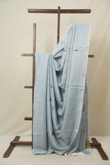Light Blue Tissue Linen Jamdani Saree - SRLGTLJS181